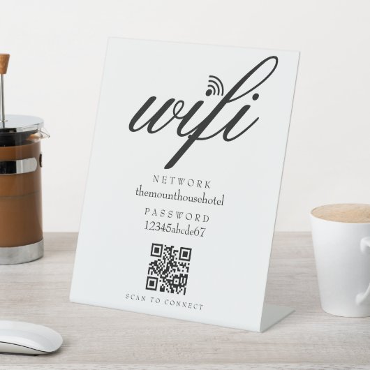 WifiネットワークパスワードQRコード ビジネス小売 台座サイン (インサイチュ)