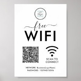 WIFIネットワークパスワードQRコード ポスター