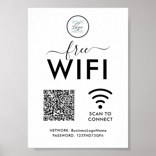 WIFIネットワークパスワードQRコード ポスター (正面)