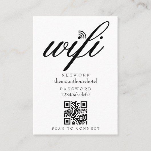 WifiネットワークパスワードQRコード 名刺 (正面)