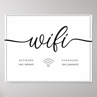 Wifiネットワークホステルairbnbサインシンプルミニマル ポスター