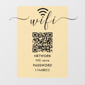 Wifiネットワーク接続用QRコード ミニマル ウィンドウサイン (シート)