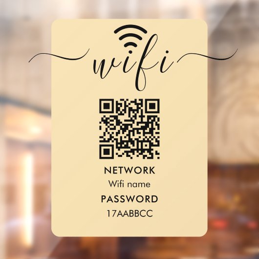 Wifiネットワーク接続用QRコード ミニマル ウィンドウサイン (シート2)