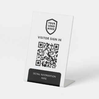 Wifiネットワーク |サインインするための白いQRコードスキャン 台座サイン