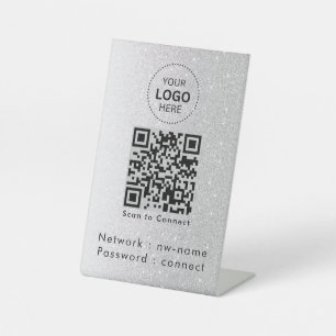WiFiネットワーク|QRコードをスキャンしてインターネットに接続 台座サイン