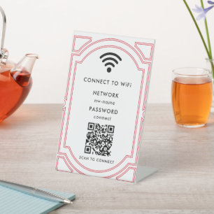 WiFiネットワーク|QRコードをスキャンしてインターネットに接続 台座サイン
