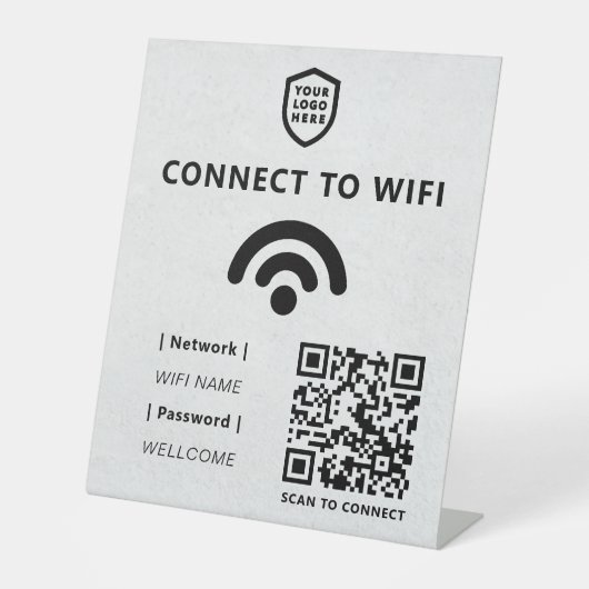 Wifiネットワーク | QRコードインターネットスキャンによる接続 台座サイン (正面)
