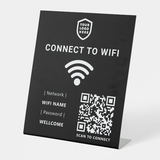 Wifiネットワーク | QRコードインターネットスキャンによる接続 台座サイン (正面)