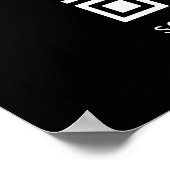 Wifiネットワーク | QRコードインターネットパスワードブラック ポスター (角)