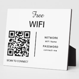 WifiネットワークQRコードスキャンで白モダン接続 フォトプラーク