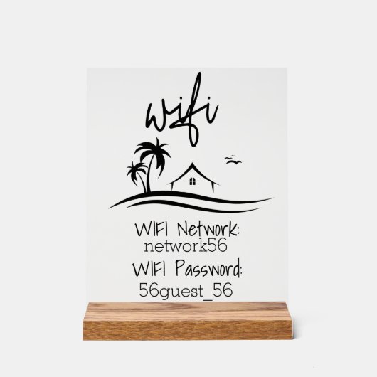 Wifiバケーションホームレンタルビーチハウス アクリルサイン (正面)