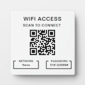 WifiパスワードとネットパーソナライズされたワークQRコード表 フォトプラーク (正面)