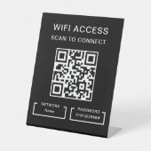 WifiパスワードとネットパーソナライズされたワークQRコード表 台座サイン (正面)