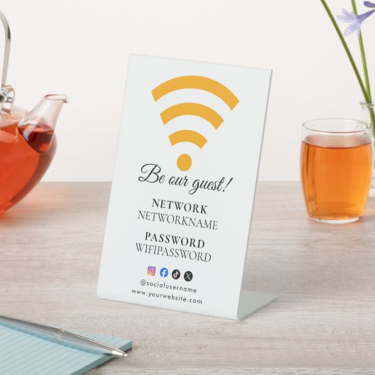 Wifiパスワードとネットワークのカスタマイズ 台座サイン (インサイチュ)