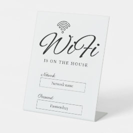 Wifiパスワードとネットワークのペデスタル署名 台座サイン
