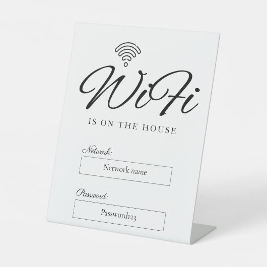 Wifiパスワードとネットワークのペデスタル署名 台座サイン (正面)