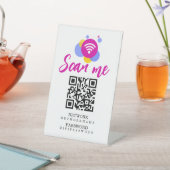 WifiパスワードとネットワークパーソナライズされたQRコード 台座サイン (インサイチュ)