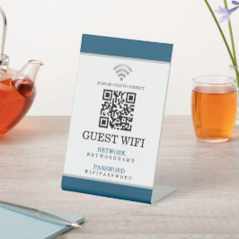 WifiパスワードとネットワークパーソナライズされたQRコード 台座サイン