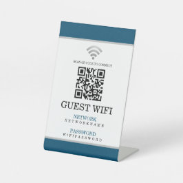 WifiパスワードとネットワークパーソナライズされたQRコード 台座サイン
