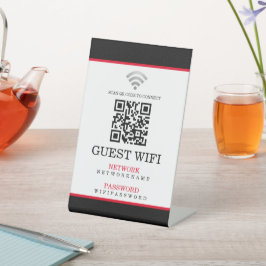 WifiパスワードとネットワークパーソナライズされたQRコード 台座サイン