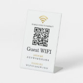 WifiパスワードとネットワークパーソナライズされたQRコード 台座サイン (正面)