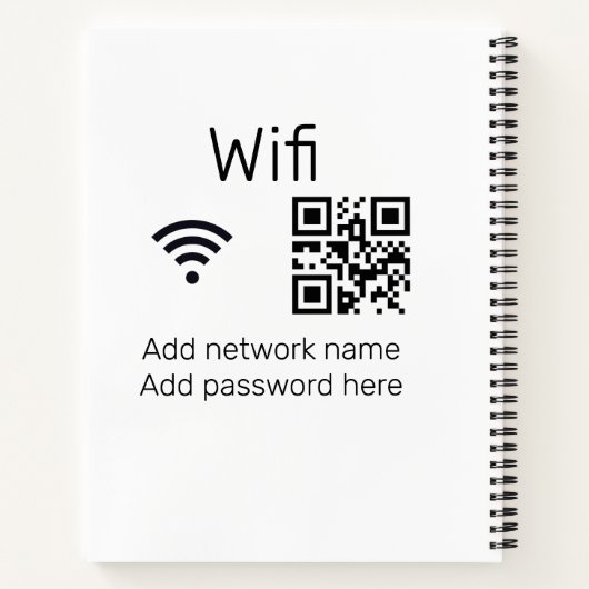 Wifiパスワードの署名を追加Q Rコードはこちら詳細 ノートブック (裏面)