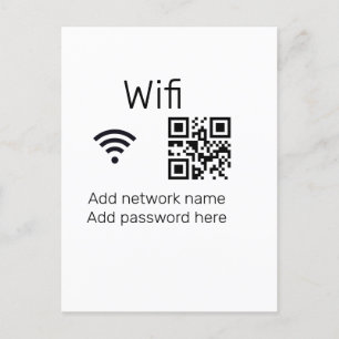 Wifiパスワードの署名を追加Q Rコードはこちら詳細 ポストカード