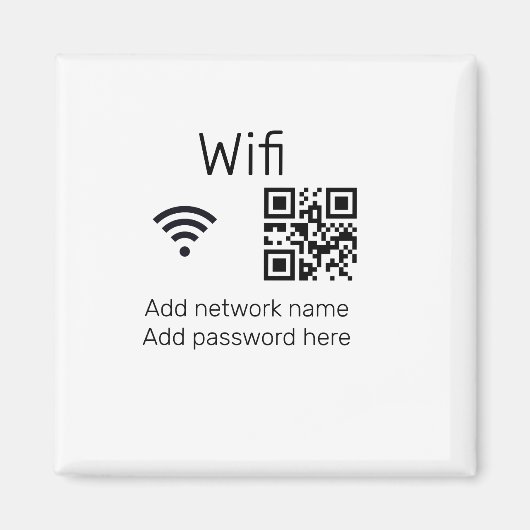 Wifiパスワードの署名を追加Q Rコードはこちら詳細 マグネット (正面)