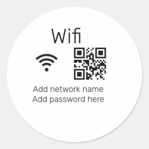 Wifiパスワードの署名を追加Q Rコードはこちら詳細 ラウンドシール