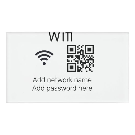 Wifiパスワードの署名を追加Q Rコードはこちら詳細 名札 (正面)
