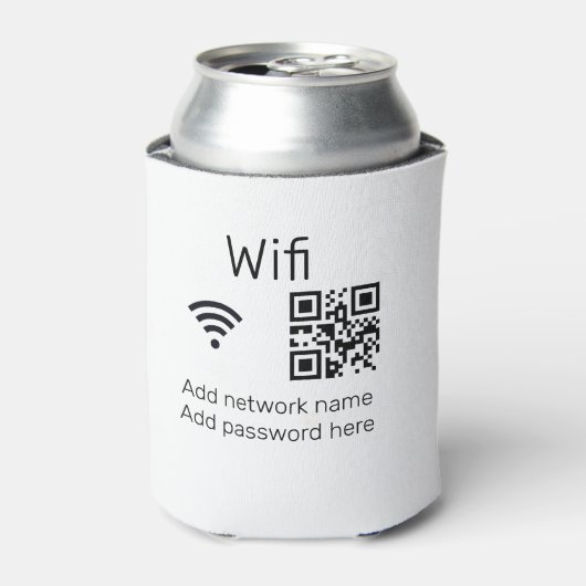 Wifiパスワードの署名を追加Q Rコードはこちら詳細 缶クーラー (缶正面)