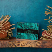 Wifiパスワードの署名 |ターコイズパーム葉 フォトプラーク (側面)