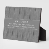 Wifiパスワードの署名 |灰色の木の板 フォトプラーク (側面)