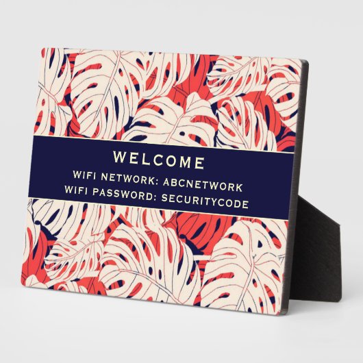 Wifiパスワードの署名 |熱帯パーム葉のプラークプレート フォトプラーク (側面)