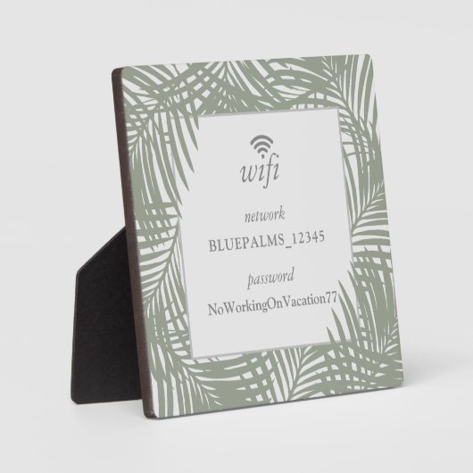 Wifiパスワードゲストルームサインアットビーチハウスグリーン フォトプラーク (正面)