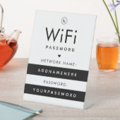 WiFiパスワードコードインターネットネットワークロゴ&ハート 台座サイン (インサイチュ)