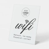 WiFiパスワードコードビジネスロゴ 台座サイン (正面)