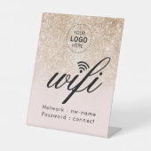 WiFiパスワードコードビジネス ロゴ 台座サイン (正面)