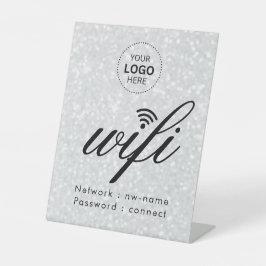 WiFiパスワードコードビジネス ロゴ 台座サイン