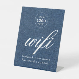 WiFiパスワードコードビジネス ロゴ 台座サイン