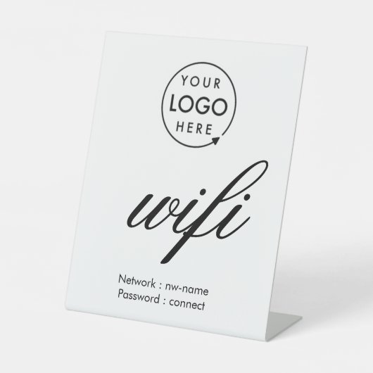 WiFiパスワードコードビジネス ロゴ 台座サイン (正面)