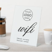 WiFiパスワードコードビジネス ロゴ 台座サイン (インサイチュ)