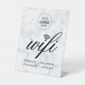 WiFiパスワードコードビジネス ロゴ 台座サイン (正面)