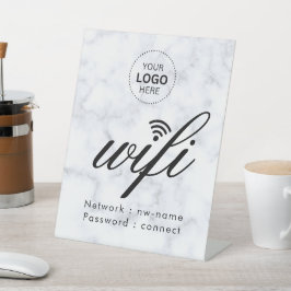WiFiパスワードコードビジネス ロゴ 台座サイン