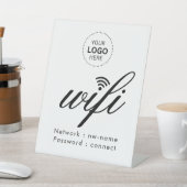 WiFiパスワードコードビジネス ロゴ 台座サイン (インサイチュ)