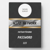 Wifiパスワードサインブラックスエード金ゴールド&シルバー フォトプラーク (正面)