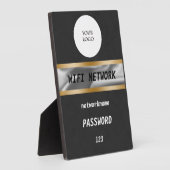 Wifiパスワードサインブラックスエード金ゴールド&シルバー フォトプラーク (側面)