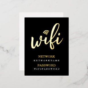 Wifiパスワードネットワークパーソナライズされたフォイルはがき 箔シーズンポストカード