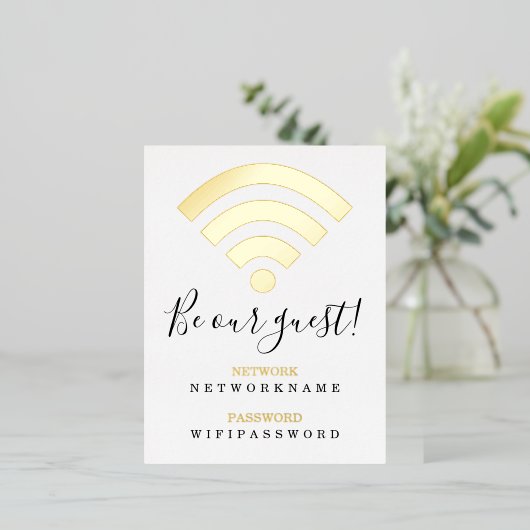 Wifiパスワードネットワークパーソナライズされたフォイルはがき 箔シーズンポストカード (立ち正面)