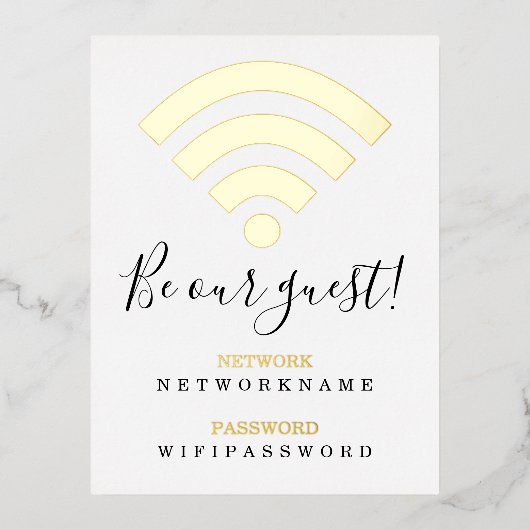 Wifiパスワードネットワークパーソナライズされたフォイルはがき 箔シーズンポストカード (正面)